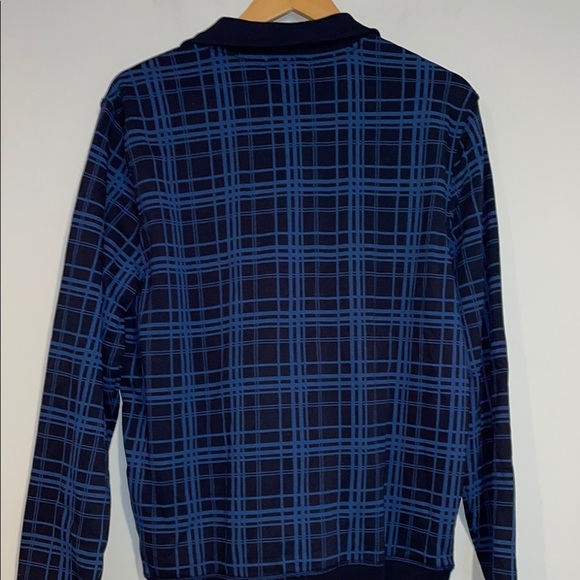 Nautica Men's Navy and Blue Checkered Zip-Up Sweater Sz Medium - Picture 4 of 4